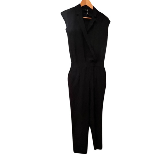 COS Cassie 100% Silk Jumpsuit NWT Black Sz Small Petite - Picture 2 of 7
